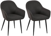 2er Set Esszimmerstühle Boise Stoff - schwarz by Dropshipping-Europe – Esszimmerstühle
