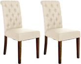 2er Set Esszimmerstühle Lisburn Stoff - creme