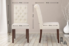 2er Set Esszimmerstühle Lisburn Stoff - creme
