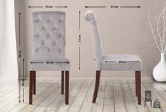 2er Set Esszimmerstühle Lisburn Samt - grau