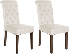 2er Set Esszimmerstühle Lisburn Samt - creme