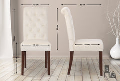 2er Set Esszimmerstühle Lisburn Samt - creme