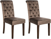 2er Set Esszimmerstühle Lisburn Samt - braun
