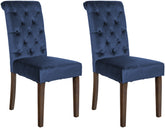 2er Set Esszimmerstühle Lisburn Samt - blau