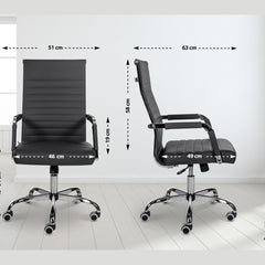 Bürostuhl Amadora Kunstleder - schwarz