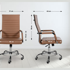 Bürostuhl Amadora Kunstleder - hellbraun