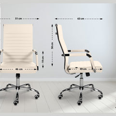 Bürostuhl Amadora Kunstleder - creme