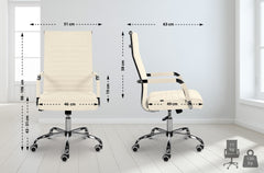 Bürostuhl Amadora Stoff - creme