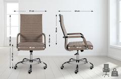 Bürostuhl Amadora Stoff - taupe