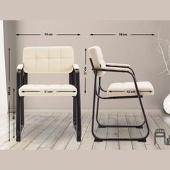 Besucherstuhl Canada B Kunstleder - creme