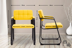 Besucherstuhl Canada B Kunstleder - gelb
