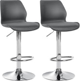 Set di 2 sgabelli da bar Gilbert in plastica grigia, eleganti e moderni per ogni ambiente.