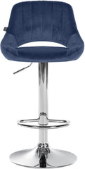 2er Set Barhocker Milet Samt C - blau