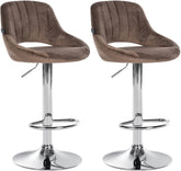 2er Set Barhocker Milet Samt C - braun