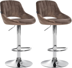 2er Set Barhocker Milet Samt C - braun