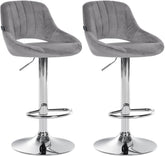 2er Set Barhocker Milet Samt C - dunkelgrau