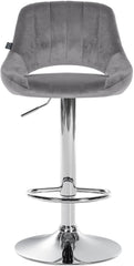 2er Set Barhocker Milet Samt C - dunkelgrau