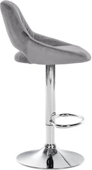 2er Set Barhocker Milet Samt C - dunkelgrau