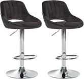 2er Set Barhocker Milet Samt C - schwarz