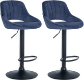 2er Set Barhocker Milet Samt B - blau