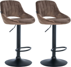 2er Set Barhocker Milet Samt B - braun