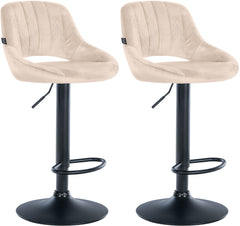 2er Set Barhocker Milet Samt B - creme