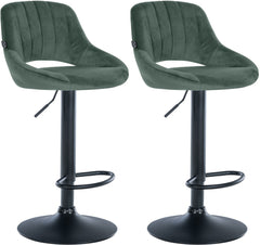 2er Set Barhocker Milet Samt B - gr�n