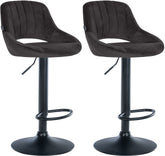 2er Set Barhocker Milet Samt B - schwarz