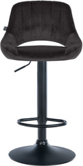 2er Set Barhocker Milet Samt B - schwarz