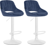 2er Set Barhocker Milet Samt W - blau