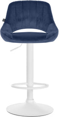 2er Set Barhocker Milet Samt W - blau