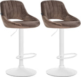 2er Set Barhocker Milet Samt W - braun