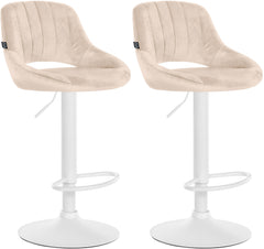 2er Set Barhocker Milet Samt W - creme