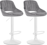 2er Set Barhocker Milet Samt W - dunkelgrau