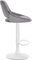 2er Set Barhocker Milet Samt W - dunkelgrau