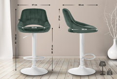 2er Set Barhocker Milet Samt W - gr�n