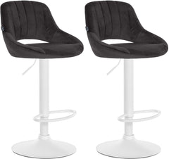 2er Set Barhocker Milet Samt W - schwarz