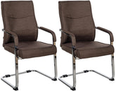 Set di 2 sedie visitatori Hobart in tessuto marrone, perfette per uffici moderni e sale conferenze.