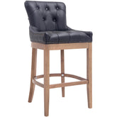 Barhocker Lakewood Echtleder, Antik-hell - schwarz - InfinityMarket