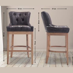 Barhocker Lakewood Echtleder, Antik-hell - braun - InfinityMarket