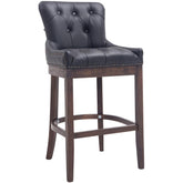 Barhocker Lakewood Echtleder, Antik - schwarz - InfinityMarket