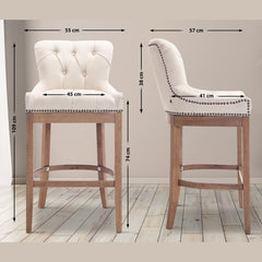 Barhocker Lakewood Stoff, Antik-hell - creme - InfinityMarket