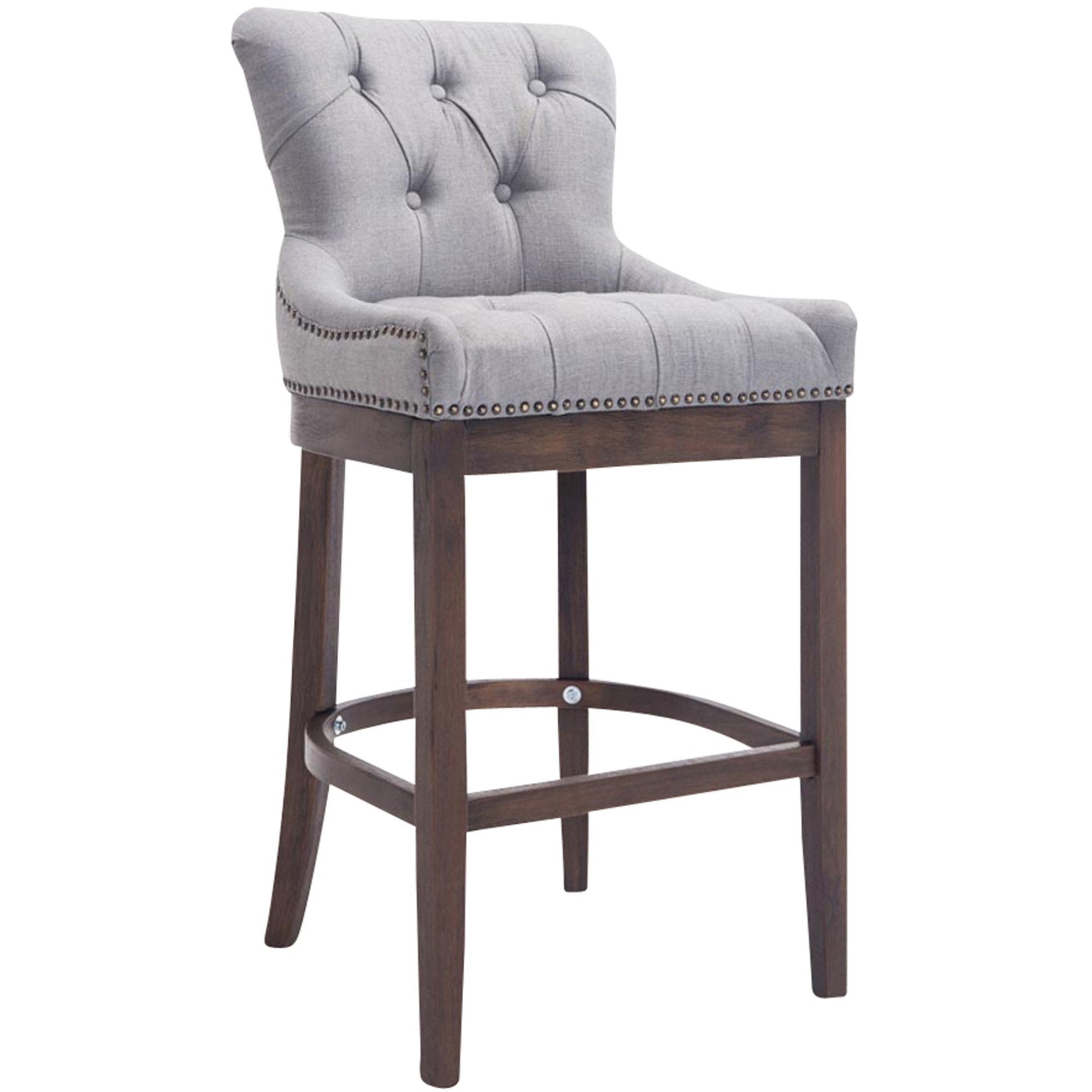 Barhocker Lakewood Stoff, Antik - hellgrau - InfinityMarket