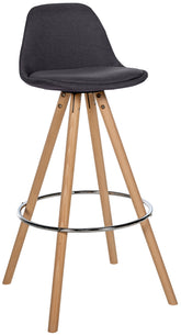 Barhocker Corbin Stoff Rund natura - dunkelgrau