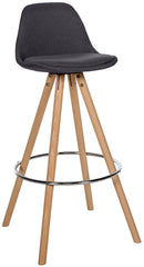 Barhocker Corbin Stoff Rund natura - dunkelgrau