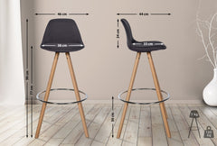 Barhocker Corbin Stoff Rund natura - dunkelgrau
