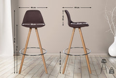 Barhocker Corbin Stoff Rund natura - braun