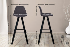 Barhocker Corbin Stoff Square schwarz - dunkelgrau