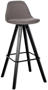 Barhocker Corbin Stoff Square schwarz - taupe