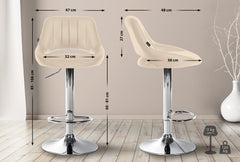 2er Set Barhocker Milet Kunstleder C - creme